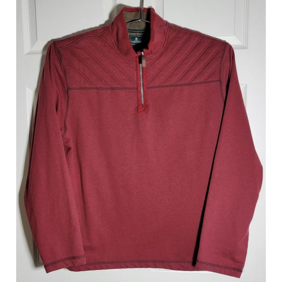 G. H. Bass & Co. Men's XXL Quarter Zip Pull Over Long Sleeve Red Shirt Pre-Owned - Picture 2 of 10
